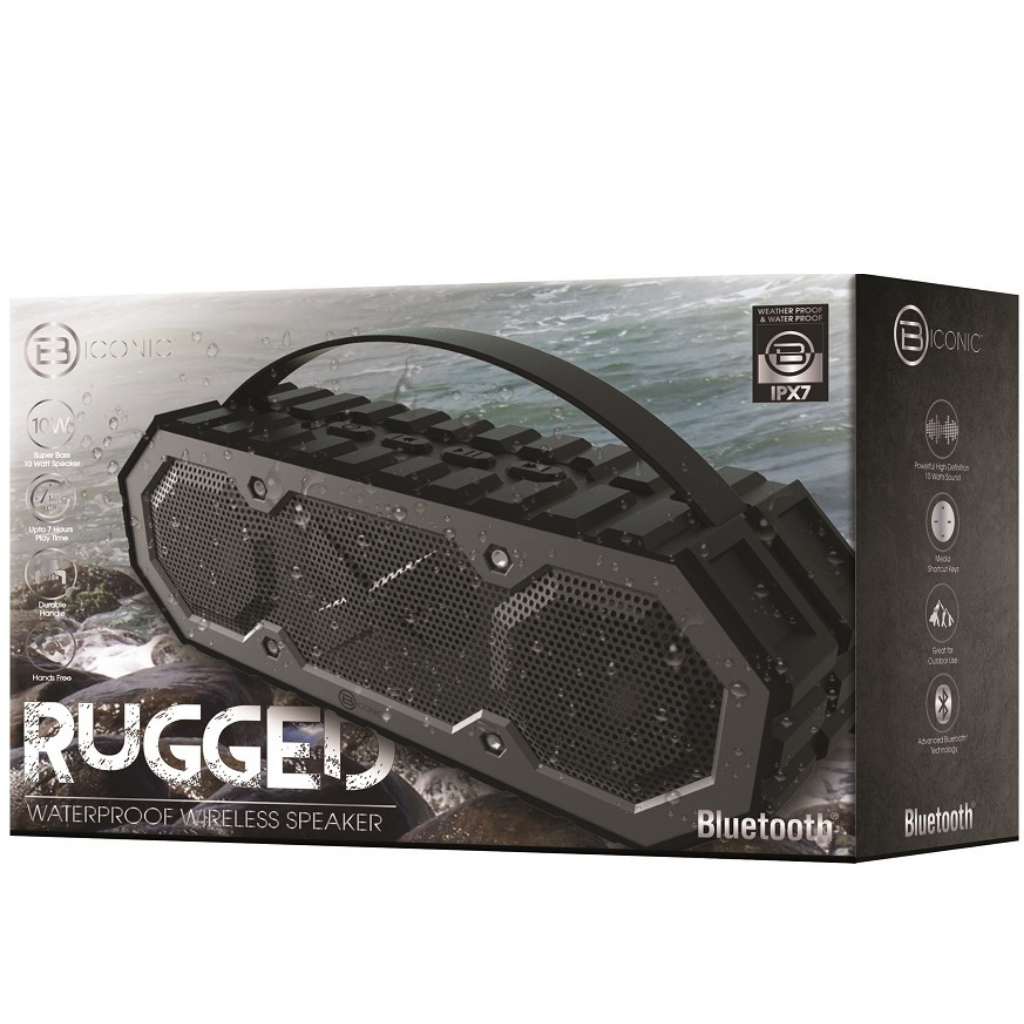 Waterproof Tire Track Bluetooth Speaker - Black