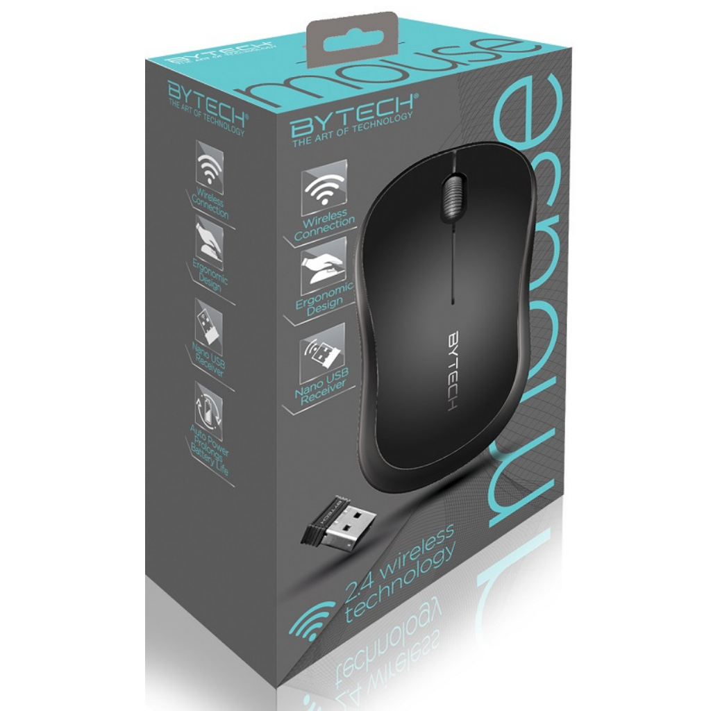 Bytech Wireless Mouse for Laptop, Desktop, Full Size, Ergonomic