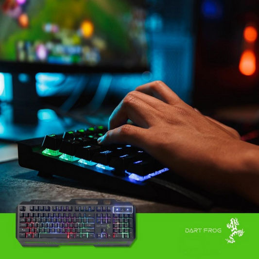 Metal Gaming Dart Frog Keyboard With LED backlight