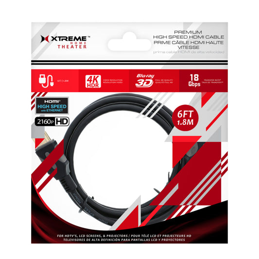 Premium HDMI High Speed Cable – 6ft