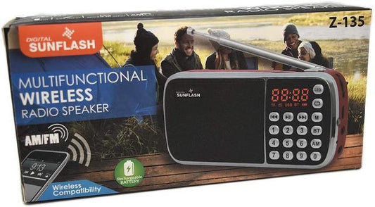 Z-135 SunFlash Bluetooth Portable Rechargeable Pocket Radio Speaker